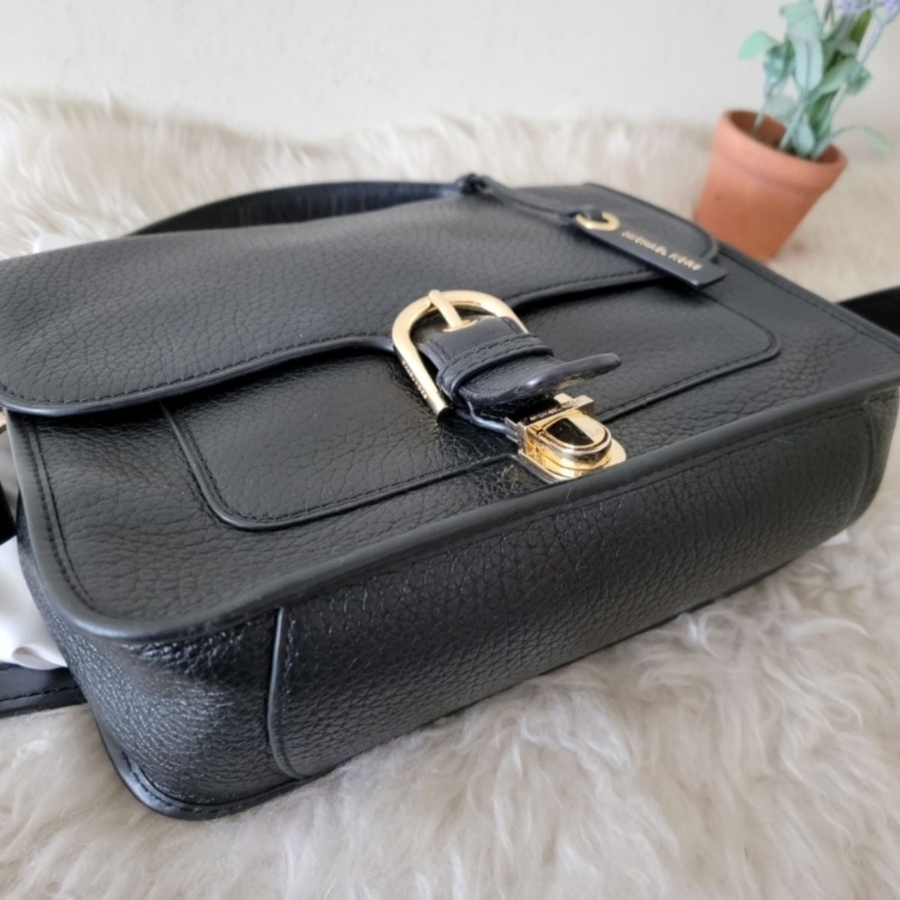 Michael kors satchel bag black leather RARE - Picture 8 of 12